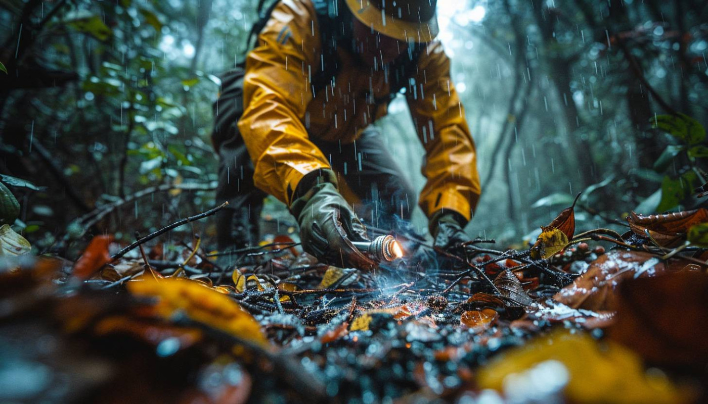 Techniques pour allumer un feu en conditions humides